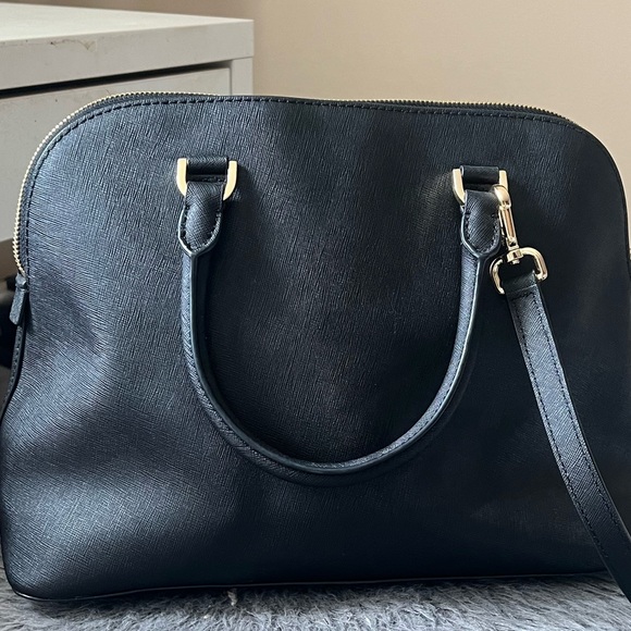 Michael Kors Cindy Satchel - Black and Gold - Picture 7 of 13